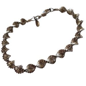 Vintage NAPIER Bracelet Silver Tone Twisted Rope 7”